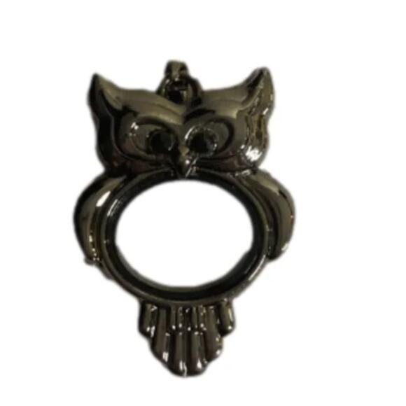 Owl Magnifying Glass Pendant Necklace Charm Gothic Steampunk Silver - Picture 2 of 3